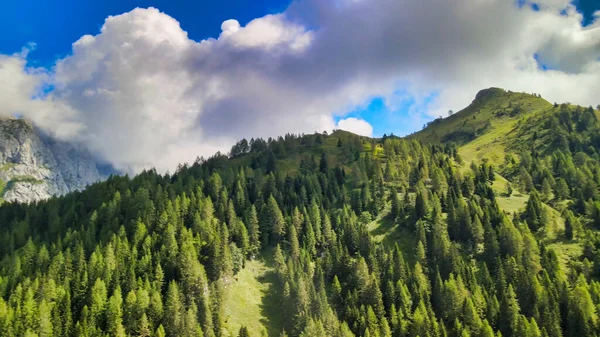 Val Sesis Dağları Nın Havadan Panoramik Görüntüsü Talya — Stok fotoğraf