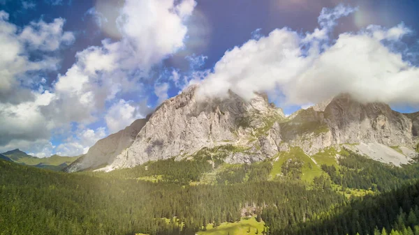 Aerial Panoramic View Val Sesis Mountains Italy — Stock Photo, Image