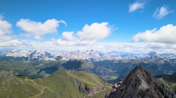 Удивительный Воздушный Вид Итальянские Альпы Мармолады — стоковое фото