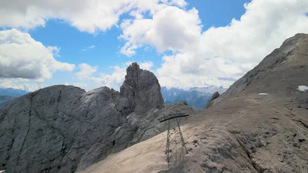 Niesamowity Widok Lotu Ptaka Alpy Włoskie Marmolady — Zdjęcie stockowe