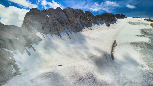 Ледник Мармолада Беспилотника Летний Сезон Доломитные Горы — стоковое фото