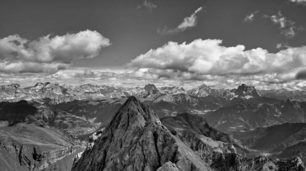 Vista Aérea Las Montañas Dolomita Desde Marmolada Italia — Foto de Stock