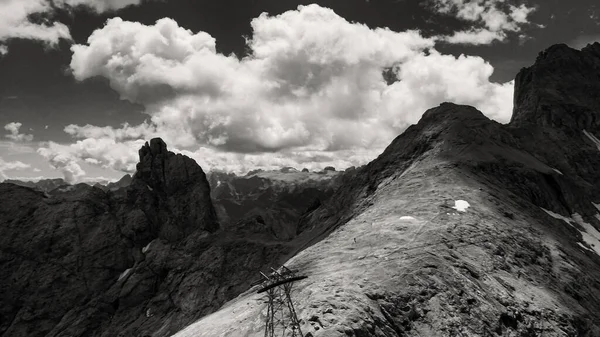 Vista Aérea Las Montañas Dolomita Desde Marmolada Italia —  Fotos de Stock