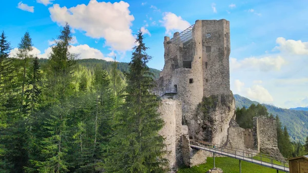 Luftaufnahme Der Burg Andraz Italienische Dolomiten — Stockfoto