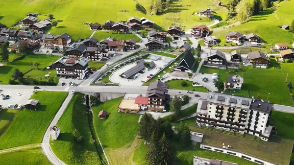 Amazing Aerial View Sappada Small Town Dolomite Mountains Italy — Stock Photo, Image