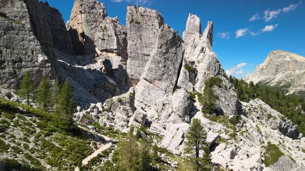 Prachtig Uitzicht Vanuit Lucht Het Dolomietgebergte Italië Cinque Torri Vijf — Stockfoto