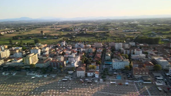 Torre Pedrera Beach Rimini Letecký Pohled Dronu Letní Sezóně — Stock fotografie