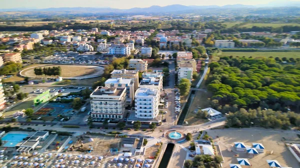 Flygfoto Över Misano Adriatico Beach Från Drönare Sommarsäsongen Italien — Stockfoto