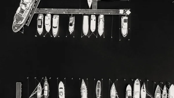 Εναέρια Άποψη Του Λιμανιού Του Ρίμινι Αγκυροβολημένα Σκάφη Ιταλία — Φωτογραφία Αρχείου