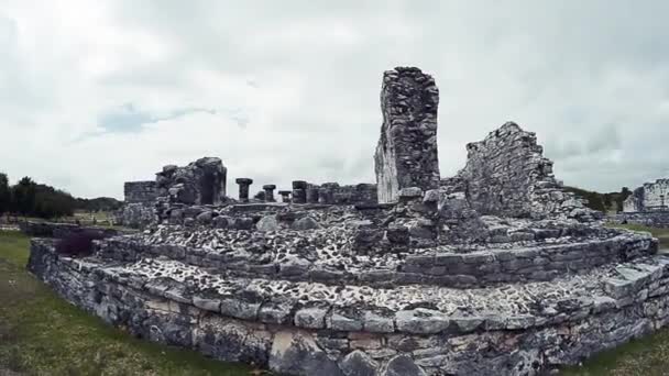 Groothoekbeelden Van Tulum Mayan Ruins — Stockvideo