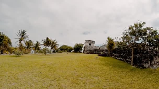 Metraggio Grandangolare Delle Rovine Maya Tulum — Video Stock