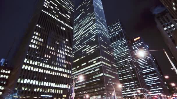 Letecký Pohled Manhattan Noci — Stock video