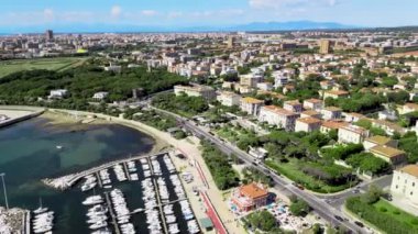 Livorno kıyı şeridinin inanılmaz hava manzarası, Toskana