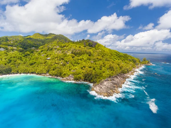 Aerial Panoramic View Praslin Seychelles Islands — Stock Photo, Image