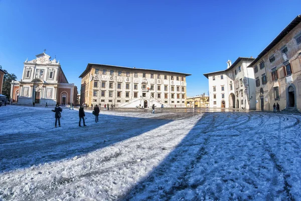 Ridderplein Met Sneeuw Pisa Italië — Stockfoto