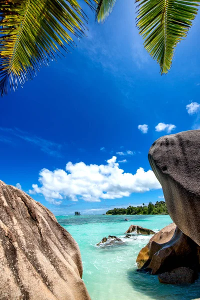 Granite Rocks Seychelles Islands Beautiful Background Sky Africa — Stock Photo, Image