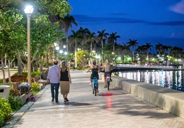 West Palm Beach Promenade Nuit Floride États Unis — Photo