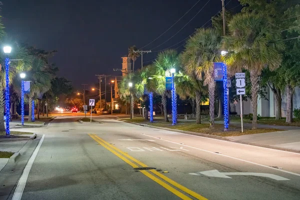 West Palm Beach Απριλιου 2018 Δρόμος Της Πόλης Νύχτα Την — Φωτογραφία Αρχείου