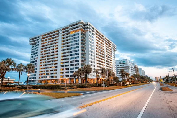 Boca Raton Byggnader Längs Florida State Road Vid Solnedgången Usa — Stockfoto