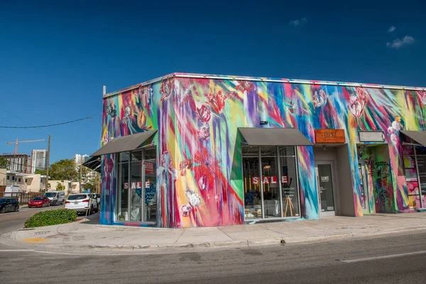 Miami Março 2018 Wynwood Walls Miami Graffiti Wynwood Bairro Miami — Fotografia de Stock