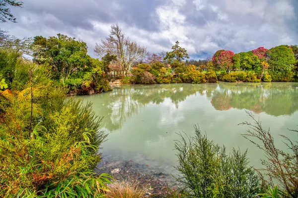 Kuirau Park Rotorua Uma Manhã Nublada Verão Nova Zelândia — Fotografia de Stock