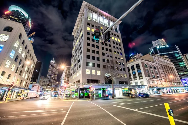 Auckland New Zealand August 2018 City Streets Buildings Night — Stock Photo, Image