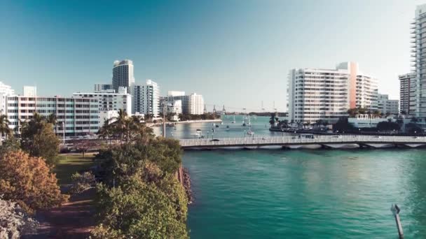 Vista aérea de Miami skyline das ilhas da cidade — Vídeo de Stock