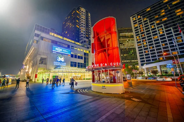 Vancouver Canada August 2017 Night View City Streets Canada Place — 图库照片