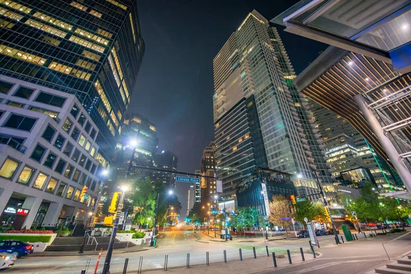 Vancouver Canada Agosto 2017 Vista Noturna Das Ruas Cidade — Fotografia de Stock