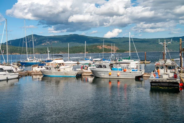 Cowichan Bay Καναδα Αυγουστου 2017 Λιμάνι Βάρκες Την Καλοκαιρινή Περίοδο — Φωτογραφία Αρχείου