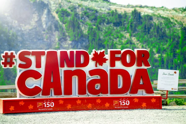 Whistler Canada Agosto 2017 Estante Para Canadá Assinar Whistler Mountain — Fotografia de Stock
