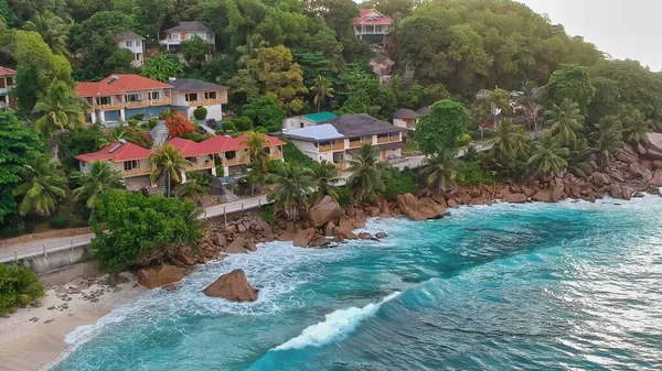 Rochers Granit Des Seychelles Océan Indien Vue Aérienne — Photo