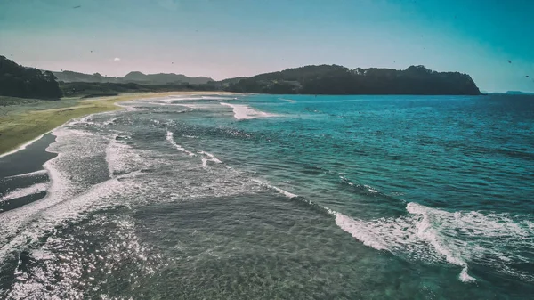 Горячая Вода Beachi Восточном Побережье Полуострова Коромандель Новая Зеландия Вид — стоковое фото