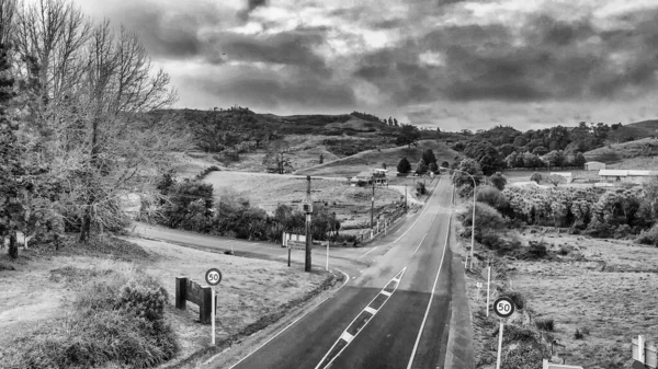 Waitomo Countryside Hills Spring Season Aerial View New Zealand — Stock Photo, Image