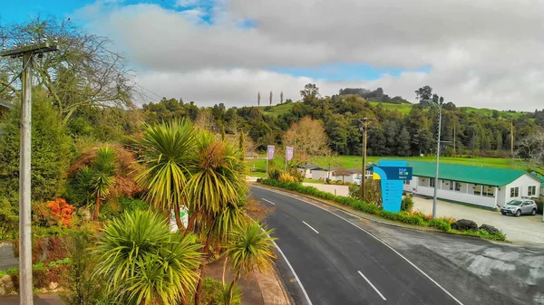 Campos Colinas Waitomo Temporada Primavera Vista Aérea Nueva Zelanda — Foto de Stock