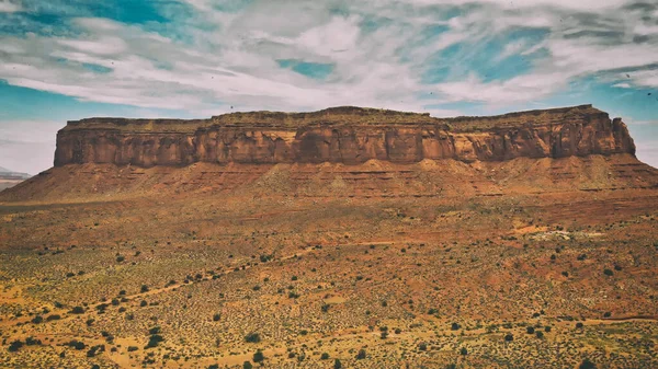 Εξοχή Δρόμο Μέσα Από Υπέροχο Monument Valley Εποχή Summser Εναέρια — Φωτογραφία Αρχείου