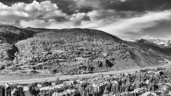 Yaz Günbatımında Vail Panoramik Hava Görüntüsü Colorado Abd — Stok fotoğraf