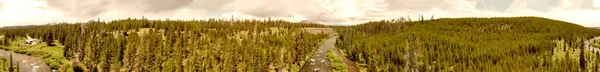 Panoramautsikt Över Yellowstone River Yellowstone National Park Wyoming — Stockfoto