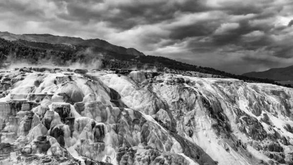 Mammoth Hot Springs Parco Nazionale Yellowstone Vista Aerea Dal Punto — Foto Stock