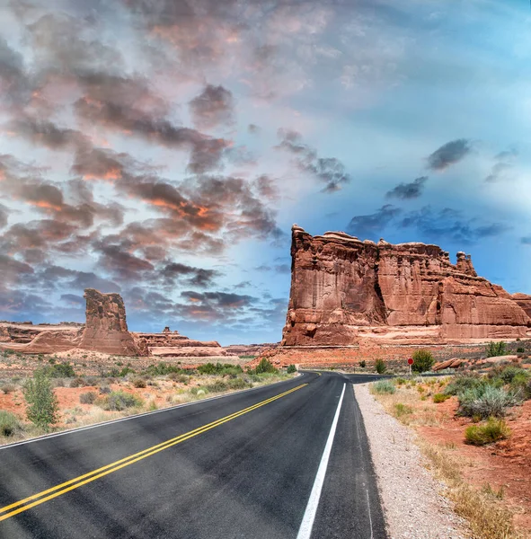 Sunset Arches National Park Utah Usa — Stock Photo, Image