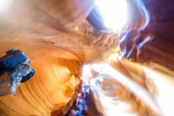 Blurred Upward View Famous Antelope Canyon Usa — Stock Photo, Image