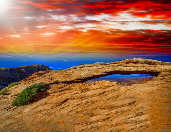 Mesa Arch Sunset Canyonlands National Park Utah Usa — Stock Photo, Image
