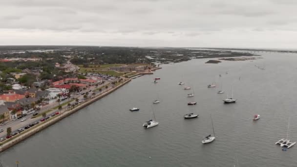 Szent Ágoston légi panoráma, Florida — Stock videók