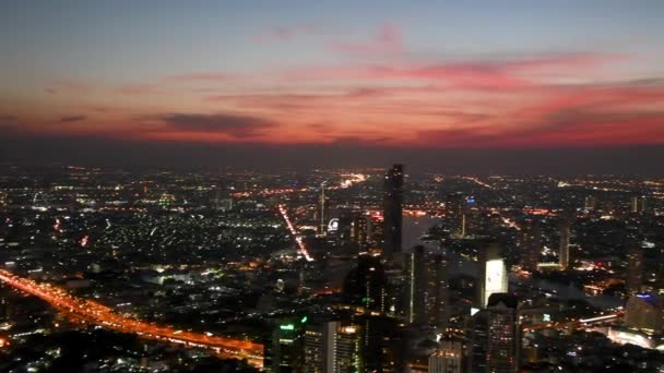 Панорамный вид на Бангкок, Таиланд — стоковое видео