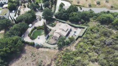 Orcia Vadisi, Toskana 'da tarım. Dairesel hava görünümü