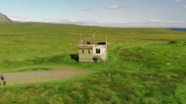 Dagverdara, Batı İzlanda. Snaefelness Yarımadası boyunca. Yaz mevsiminde İzlanda 'nın hava manzarası