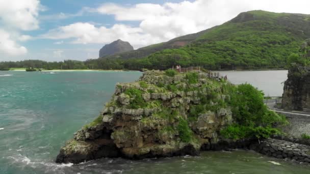Maconde view point, Baie du Cap, Mauritius island, Africa.无人机提供的空中图像 — 图库视频影像