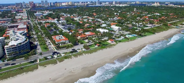 Aerial view of Fort Lauderdale skyline in slow motion from drone, Florida