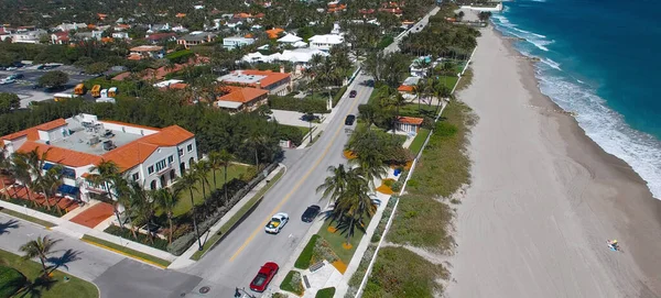 Légi Felvétel Fort Lauderdale Városképéről Lassított Felvételen Floridai Drónból — Stock Fotó