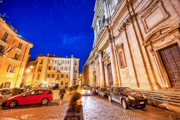 Řím Itálie Červen 2014 Krásný Noční Pohled City Streets — Stock fotografie